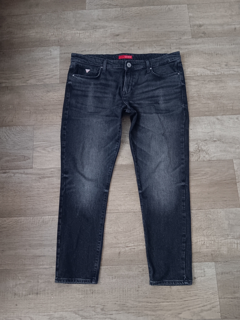 GUESS Men's Black Faded Skinny Jeans 36x32